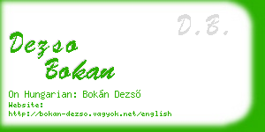dezso bokan business card